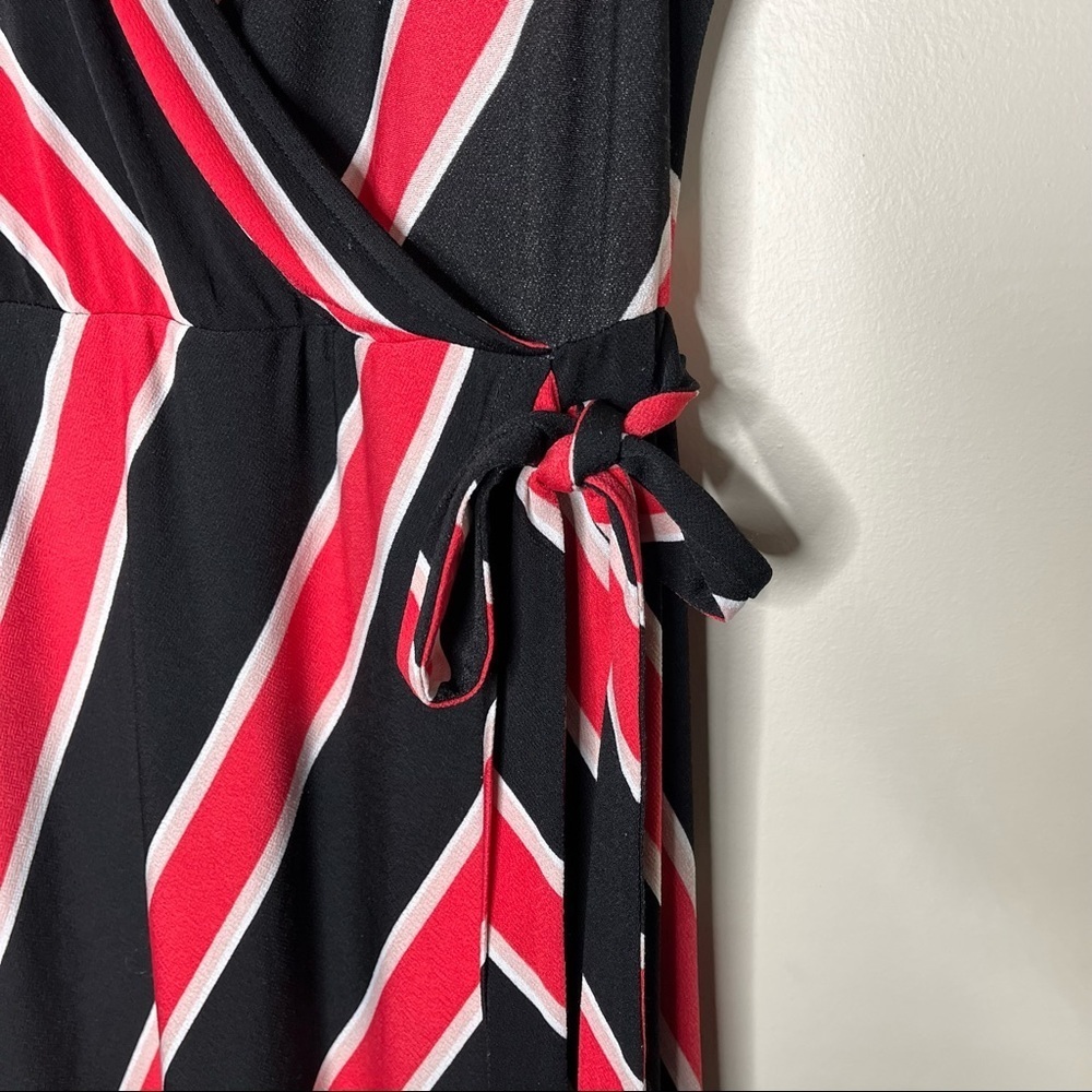 Torrid Color Block Faux Wrap Sleeveless Surplus Front High Low Dress SZ 00 (M/L) - Picture 6 of 14